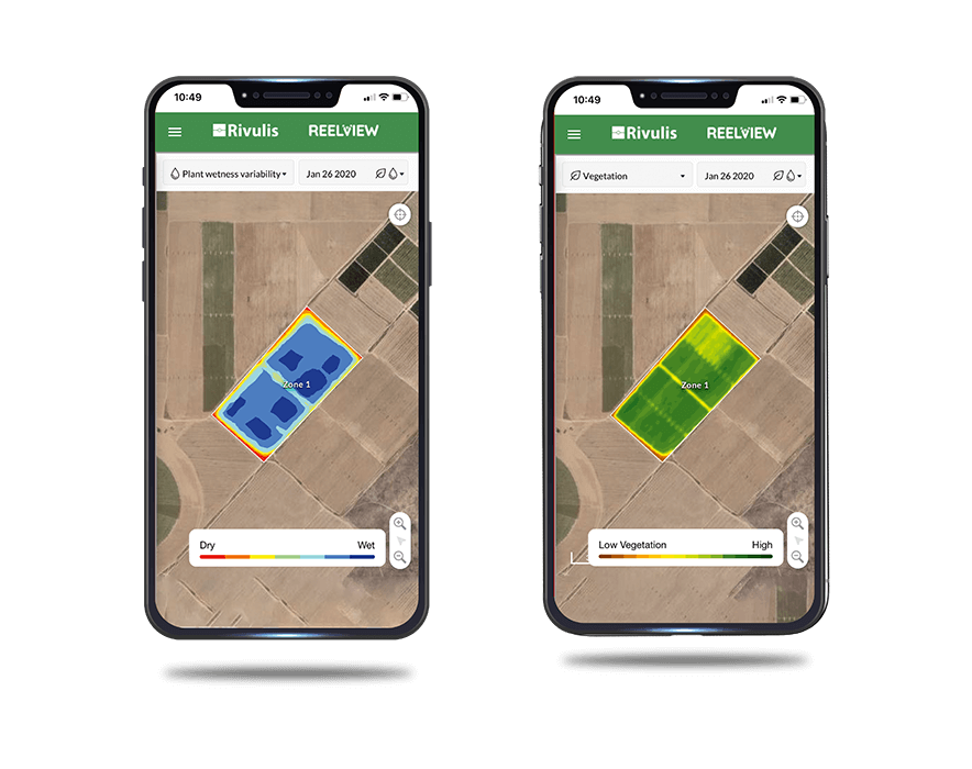 Reelview  App - Plant wetness variability map - agriculture services