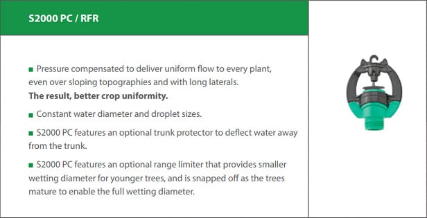 S2000 PC / RFR Pressure Sprinklers